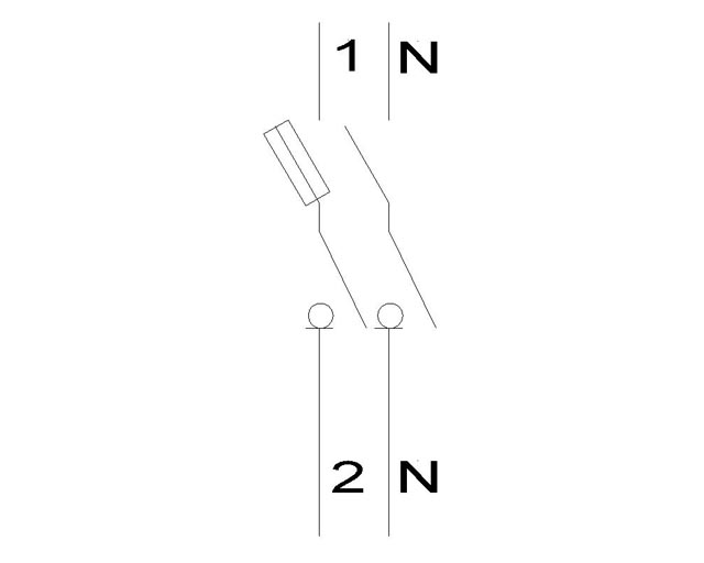 Diagram Cầu dao cách ly có cầu chì 1P+N 63A 230vAC - Siemens - Switch disconnector with Fuse 5SG7153