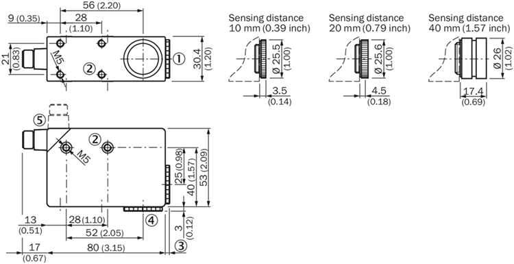 Bản vẽ kỹ thuật Cảm biến tương phản Contrast sensor - SICK - KT5W-2P1116