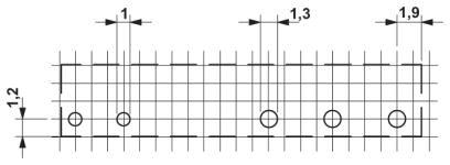 Drilling diagram a = pitch division 1.25 mm and 1.27 mm