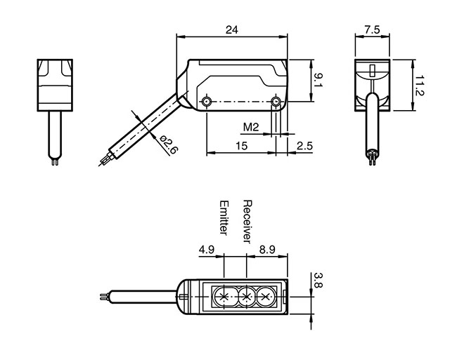 Kích thước Cảm biến quang Pepperl Fuchs OBT30-R2-E2-P