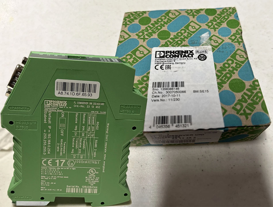 Phoenix Contact FL COMSERVER UNI 232/422/485 - 2313452 chuyển đổi RS-232/422/485 sang Ethernet TCP UDP Modbus PPP