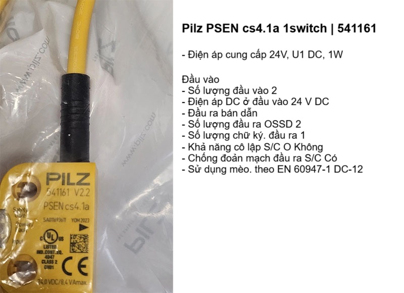 Nguồn cấp 24V, U1 DC, 1W; Đầu vào, Số lượng đầu vào 2, Đầu vào 24 V DC, Đầu ra bán dẫn, Số lượng đầu ra OSSD 2, Số lượng chữ ký. đầu ra 1, Khả năng cô lập S/C O Không, Chống đoản mạch đầu ra S/C Có, Sử dụng cat. theo EN 60947-1 DC-12