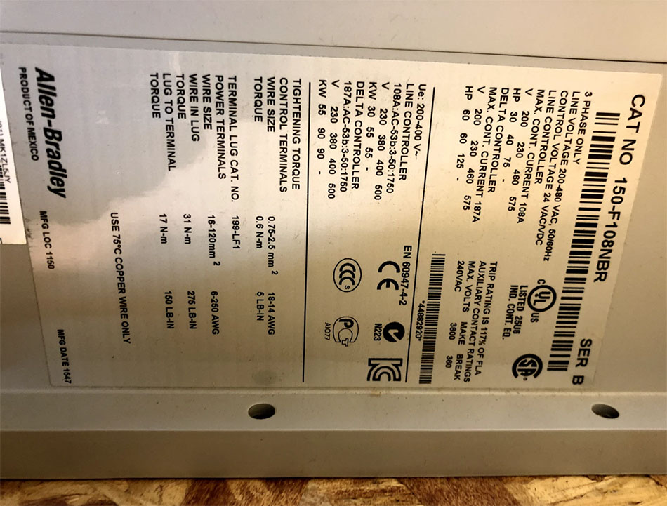 Smart motor controller Allen-Bradley 150-F108NBR