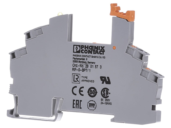 RIF-0-BPT/1 - 2901873 Phoenix Contact  Relay base RIF-0... relay base, for miniature power relay with 1 N/O contact or solid-state relays of the same design, push-in connection, for mounting on NS 35/7,5