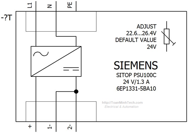 Bộ nguồn 24vDC 1.3A 120/230vAC (DC 110/300V) - Siemens - SITOP PSU100C 24 V/ 1.3A - 6EP1331-5BA10