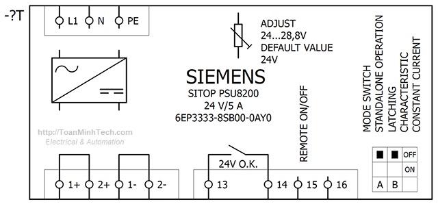 Bộ nguồn 24vDC 5A 1AC 120/230V - Siemens - SITOP PSU8200 24 V/5 A - 6EP3333-8SB00-0AY0