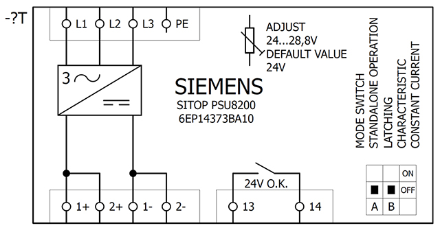Bộ nguồn 24vDC 40A 3AC 400/500V - Siemens - SITOP PSU8200 24 V/40 A - 6EP1437-3BA10