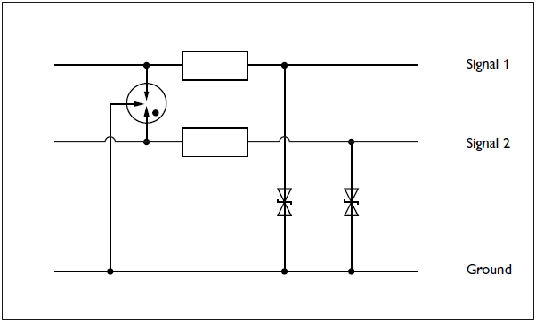 Basic circuit for applications with common reference potential, directly grounded