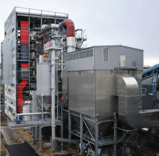 A CHP power station using wood to supply 30,000 households in France