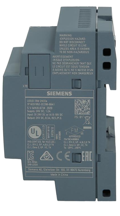 Siemens 6ED1052-2CC08-0BA1, Siemens LOGO! 24CEo, logic module Siemens 6ED1052-2CC08-0BA1, Bộ lộp trình Logo Siemens 6ED1052-2CC08-0BA1, Bộ lập trình Logo Siemens không màn hình 24 V/24 V/24 V trans 8DI (4AI) 4DQ 400 blocks