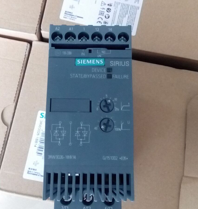 Siemens 3RW3026-1BB04: Khởi động mềm SIRIUS soft starter S0 25 A, 11 kW/400 V, 40 °C 200-480 V AC, 110-230 V AC/DC Screw terminals