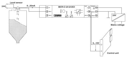 Ứng dụng Bộ chống nhiễu tín hiệu đo lường và điều khiển - Phoenix Contact - Signal conditioner - MCR-C-UI-UI-DCI - 2810913