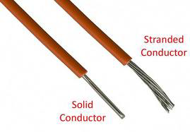 Dây dẫn điện loại một lõi rắn và loại lõi được bện từ nhiều sợi nhỏ hơn